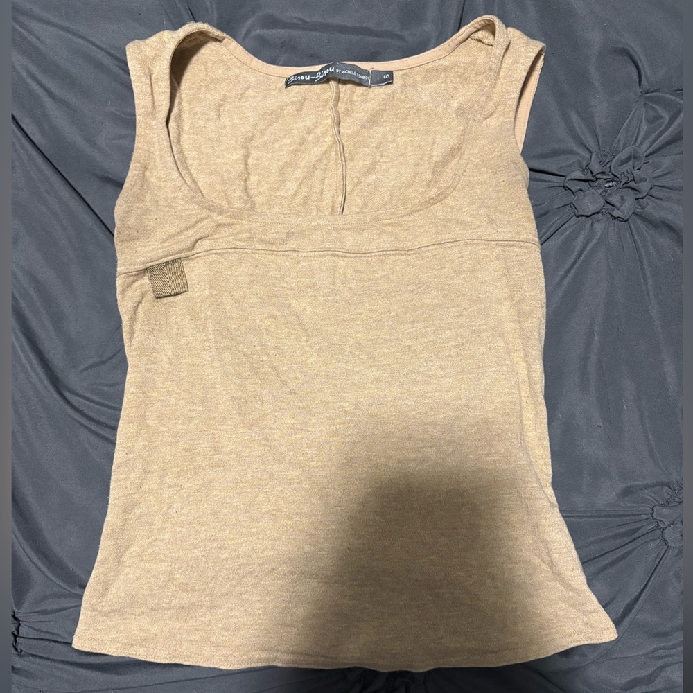 Bisou Bisou Beige Tank Top